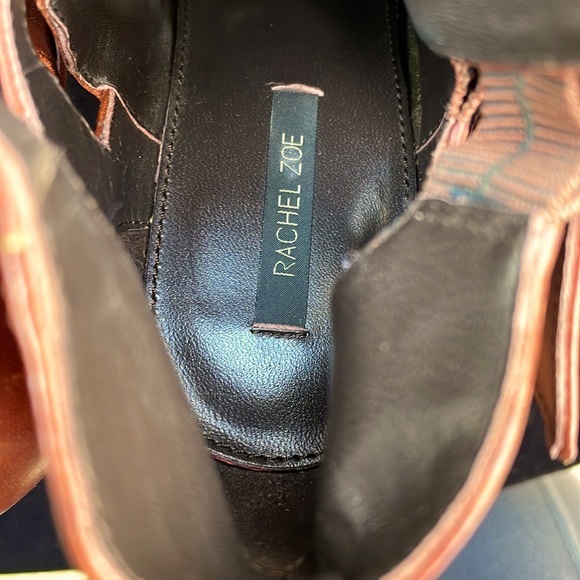 RACHEL ZOE HIGH HEEL STILLETTO LEATHER  STRAPPY ANKLE BOOTIES - 8 - Picture 8 of 10